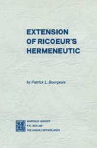 cover of the book Extension of Ricoeur’s Hermeneutic