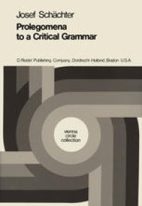 cover of the book Prolegomena to a Critical Grammar