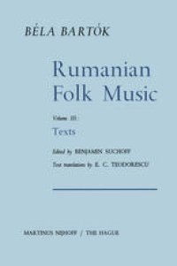 cover of the book Rumanian Folk Music: Texts