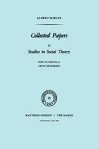 cover of the book Collected Papers II: Studies in Social Theory