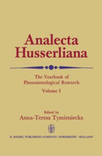 cover of the book Analecta Husserliana: The Yearbook of Phenomenological Research