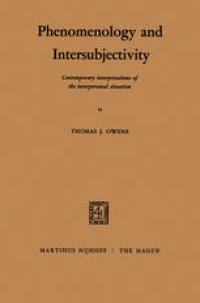 cover of the book Phenomenology and Intersubjectivity: Contemporary Interpretations of the Interpersonal Situation