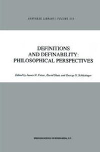 cover of the book Definitions and Definability: Philosophical Perspectives