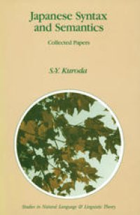 cover of the book Japanese Syntax and Semantics: Collected Papers