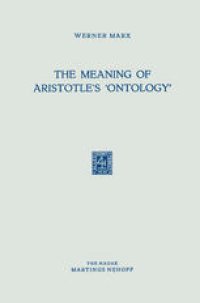 cover of the book The Meaning of Aristotle’s ‘Ontology’