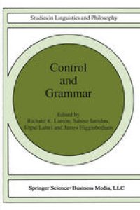 cover of the book Control and Grammar