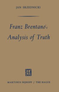 cover of the book Franz Brentano’s Analysis of Truth