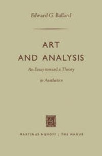 cover of the book Art and Analysis: An Essay toward a Theory in Aesthetics