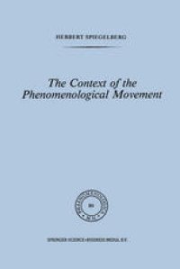 cover of the book The Context of the Phenomenological Movement