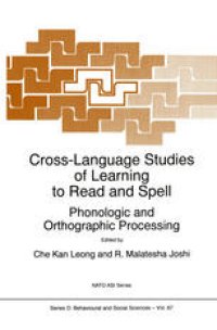 cover of the book Cross-Language Studies of Learning to Read and Spell: Phonologic and Orthographic Processing