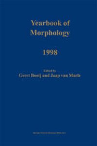 cover of the book Yearbook of Morphology 1998