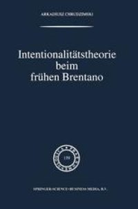 cover of the book Intentionalitätstheorie beim frühen Brentano