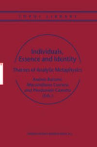 cover of the book Individuals, Essence and Identity: Themes of Analytic Metaphysics