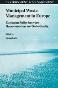 cover of the book Municipal Waste Management in Europe: European Policy between Harmonisation and Subsidiarity