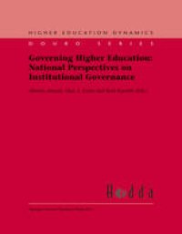 cover of the book Governing Higher Education: National Perspectives on Institutional Governance