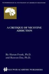 cover of the book A Critique of Nicotine Addiction