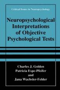 cover of the book Neuropsychological Interpretation of Objective Psychological Tests