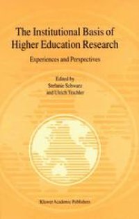 cover of the book The Institutional Basis of Higher Education Research: Experiences and Perspectives