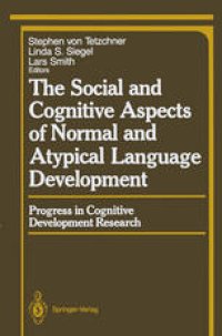 cover of the book The Social and Cognitive Aspects of Normal and Atypical Language Development