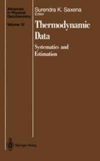 cover of the book Thermodynamic Data: Systematics and Estimation