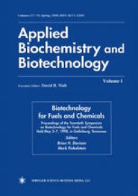 cover of the book Twentieth Symposium on Biotechnology for Fuels and Chemicals: Presented as Volumes 77–79 of Applied Biochemistry and Biotechnology Proceedings of the Twentieth Symposium on Biotechnology for Fuels and Chemicals Held May 3–7, 1998, Gatlinburg, Tennessee