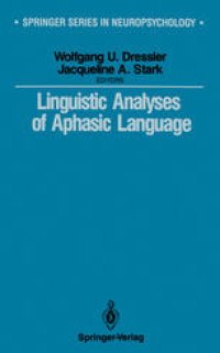 cover of the book Linguistic Analyses of Aphasic Language