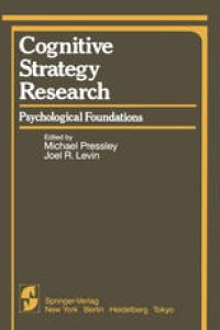 cover of the book Cognitive Strategy Research: Psychological Foundations