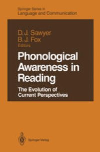 cover of the book Phonological Awareness in Reading: The Evolution of Current Perspectives