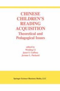 cover of the book Chinese Children’s Reading Acquisition: Theoretical and Pedagogical Issues