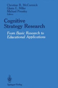 cover of the book Cognitive Strategy Research: From Basic Research to Educational Applications