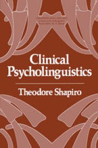 cover of the book Clinical Psycholinguistics