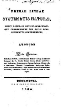 cover of the book Primae lineae systematis naturae. Petropoli, 1834