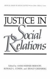 cover of the book Justice in Social Relations