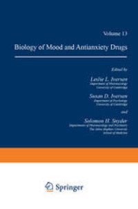 cover of the book Handbook of Psychopharmacology: Volume 13 Biology of Mood and Antianxiety Drugs