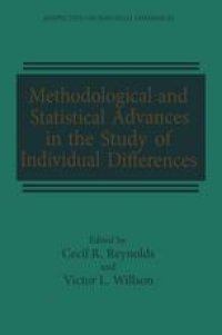 cover of the book Methodological and Statistical Advances in the Study of Individual Differences