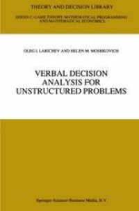 cover of the book Verbal Decision Analysis for Unstructured Problems