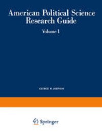 cover of the book American Political Science Research Guide: Volume 1