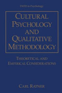 cover of the book Cultural Psychology and Qualitative Methodology: Theoretical and Empirical Considerations