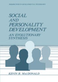 cover of the book Social and Personality Development: An Evolutionary Synthesis