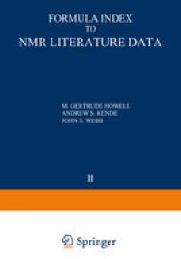 cover of the book Formula Index to NMR Literature Data: Volume 2: 1961–1962 References