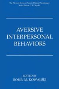 cover of the book Aversive Interpersonal Behaviors