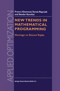 cover of the book New Trends in Mathematical Programming: Homage to Steven Vajda