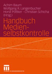 cover of the book Handbuch Medienselbstkontrolle