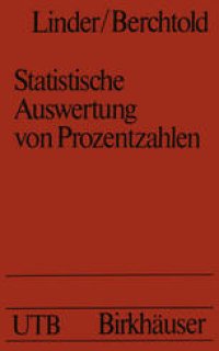 cover of the book Statistische Auswertung von Prozentzahlen: Probit- und Logitanalyse mit EDV