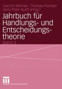 cover of the book Jahrbuch für Handlungs- und Entscheidungstheorie