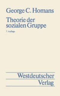 cover of the book Theorie der sozialen Gruppe