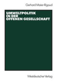 cover of the book Umweltpolitik in der offenen Gesellschaft