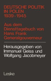 cover of the book Deutsche Politik in Polen 1939–1945