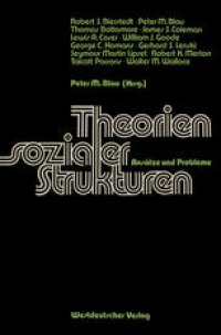 cover of the book Theorien sozialer Strukturen: Ansätze und Probleme