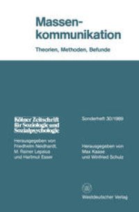 cover of the book Massenkommunikation: Theorien, Methoden, Befunde